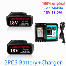 Batería de iones de litio de 18V y 18Ah, Original, 18000mAh, batería de repuesto para MAKITA BL1880, BL1860, BL1830, cargador 4A 2024 - compra barato