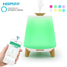 Difusor de Aroma para el hogar y niños, humidificador de aceites esenciales con Altavoz Bluetooth, luces LED de aromaterapia, Color grano de madera, 300ml 2024 - compra barato