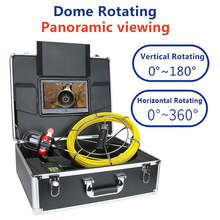 Cámara de video de inspección de tubería de 9 pulgadas Tubería de drenaje Alcantarillado Soporte de endoscopio industrial Cámara giratoria de 360 grados 30M Impermeable 2024 - compra barato
