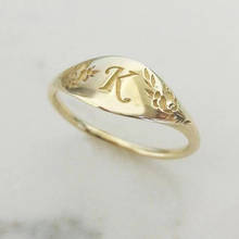 Винтажные Ювелирные изделия минимализм золотые кольца с буквами модные резные цветы Размер 5-10 кольцо на палец для женщин свадебные подарки для помолвки 2024 - купить недорого