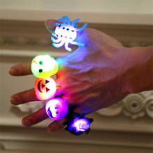 1pcs Pumpkin Luminous Finger Ring Halloween Bat Ghost Funny Plastic Rings Skull Toys Party Favors Gifts Halloween Props Supplies 2024 - buy cheap