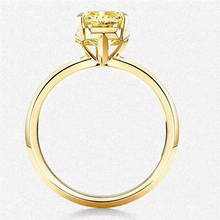 Anel de prata esterlina 925 banhado a ouro 18k para mulheres, anel de capinação com diamante criado em laboratório de 2 quilates 2024 - compre barato