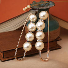 Broche de perlas de imitación para hombre y mujer, broche Vintage de bambú Natural, broche de Metal con hebilla en forma de U, para ropa 2024 - compra barato