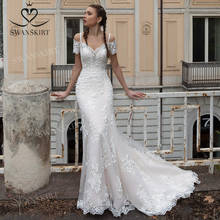 Querida vestido de casamento 2021 apliques 2 em 1 jaqueta sereia vestido de novia princesa swansarah n377 plus size vestido de noiva 2024 - compre barato