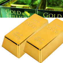 Collectable Business Gift Plastic Simulation Golden Creative Paperweigh Bullion Door Stop Fake Gold Bar Office Decal 2024 - buy cheap