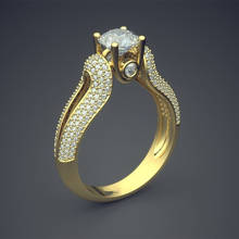 Luxo ouro promessa amor noivado anéis moda jóias branco zircão cúbico micro pavimentado cz casamento banda feminina z3m535 2024 - compre barato