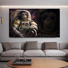 Pintura de parede de macaco gorila engraçada, posteres e impressões em tela, imagem animal hd, tela nórdica para decoração de sala de estar 2024 - compre barato