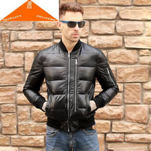 Real Men's 100% Winter Sheepskin Duck Down Coat Men Clothes 2020 Korean Genuine Leather Jacket Hiver 9228 2024 - buy cheap