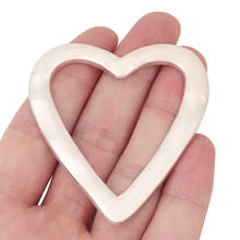 10 x colgantes de corazón abierto hueco grande Chapado en plata para fabricación de joyas de collar 63x59mm 2024 - compra barato