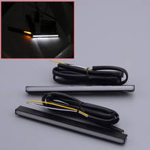 2pcs 6" LED Slim Switchback Dual Color Sequential Turn Signal Light DRL Daytime Running Lamp Bar 2024 - compre barato