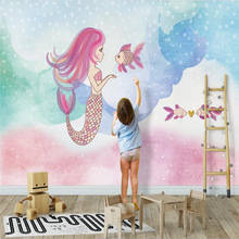 Custom wallpaper underwater world mermaid children's room background wall-high-grade waterproof material 2024 - buy cheap