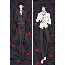 Fronha de almofada estampa 3d de mordomo preto sebastian michaelis sky fantasia conjunto de desenhos animados para cosplay 2024 - compre barato