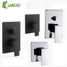 LANGYO Solid Brass Polished Chrome/Black Single Handle One Two Three Function Wall Mount Bathroom Shower Mixer Control Valve 2024 - buy cheap