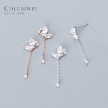 Colusiwei Flying Butterfly Couples Drop Earrings Luxury Clear CZ Shiny Elegant Ear Studs 925 Sterling Silver Jewelry Accessories 2024 - buy cheap