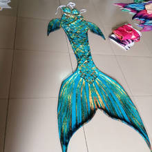 Fantasia personalizada de sereia com cauda, traje traje para mulheres adultos e crianças natação cosplay sereia praia artefato 2024 - compre barato