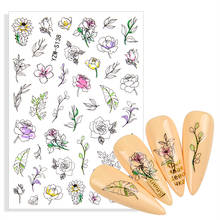 1 лист 2021 новые наклейки для ногтей эскиз цветок бабочка Простые Летние DIY наклейки для самостоятельного маникюра украшение для ногтей аксессуары 2024 - купить недорого