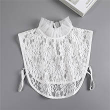 Women's Lace Mesh Fake Collar High Stand Ruffle Sweater Blouse Shirt False Collar Female Cotton Removable Detachable Collar 2024 - buy cheap