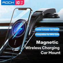 For iPhone 12 Pro Max Wireless Charger 15W Car Mount Magnetic Fast Charging Wireless Charger With Holder Rock 2024 - buy cheap