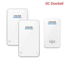 CACAZI Wireless Doorbell DC Battery Operated Waterproof 2 Button 1 Receiver Led Light Home Cordless Door Bell 48 Chime 6 Volume 2024 - buy cheap
