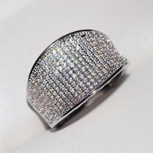Женское большое кольцо с фианитом, серебряное кольцо с камнем, ювелирное украшение для свадьбы и помолвки, 2020 2024 - купить недорого