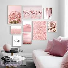 Pink Carnation Flower Wheat Head Flamingo Seascape Poster Wall Art Canvas Painting Nordic Pictures Interior Home Decoration 2024 - buy cheap