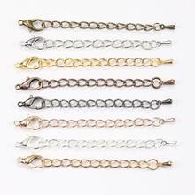 20pcs/lot 50 70mm Tone Extended Extension Tail Chain Lobster Clasps Connector For DIY Jewelry Making Findings Bracelet Necklace 2024 - buy cheap