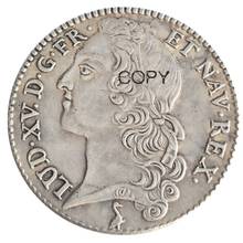 Francia 1764 1/2 Ecu - Louis XV plateado copia de monedas 2024 - compra barato