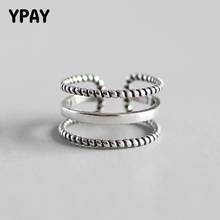 YPAY Women Charm 925 Sterling Silver Opening Rings Twist Three Layers Korean Style Vintage Ring Jewelry Bijoux Femme YMR573 2024 - buy cheap