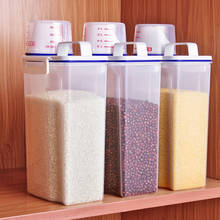Caixa de armazenamento de cilindro de arroz à prova de umidade, com farinha selada, cilindro de cozinha grossa, tampa de plástico à prova de insetos, caixa de arroz 2024 - compre barato