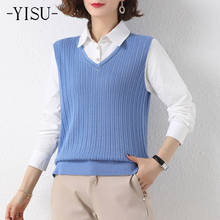 YISU Women Spring All-match Sweater Solid color polo collar Long sleeve Simple Sweater Jumper Female Casual Knitted Pullover 2024 - buy cheap