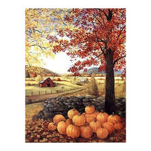Pintura vintage para outono, mosaico nouveaute com bordado 5d para ponto cruz decoração de casa 2024 - compre barato