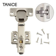 TANiCE 20Pcs Cabinet Door Hinges Steel Hydraulic Clip-on Soft Close Hinges For Door Cabinets Kitchen Furniture Hardware 35MM 2024 - купить недорого