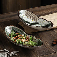 13 Inch Japanese  Ceramic Painted Salad Dessert Ramen Bowl  Minimalist Home Shaped Sushi Sashimi Dinner Plate Kitchen Tableware 2024 - compre barato
