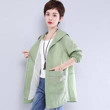 2021 Spring Summer New Breathable Sun Protection Clothing Women Thin Slim Windbreaker Femme Ladies Casual Hooded Coat G1174 2024 - buy cheap