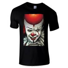 Pennywise Premium black regular fit horror T Shirt by William Anderson New Short Sleeve Round Collar Mens T Shirts Fashion 2024 - buy cheap