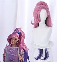 Game LOL Cosplay Seraphine Wig 80cm Pink Heat Resistant Synthetic Hair Party Wigs 2024 - buy cheap