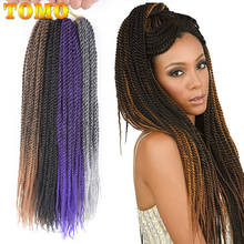 TOMO Senegalese плетеные волосы, 30 корней, синтетические косички, наращивание волос, высокотемпературное волокно, черные и красные 2024 - купить недорого