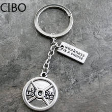 2019 New barbell Keychain disc weight bbman 45lbs DIY Men Jewelry Car Key Chain Ring Holder Souvenir For Gift 2024 - buy cheap