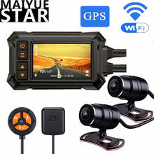 3 Inch Motorcycle Driving Recorder DVR Dual Lens HD 1080P Motorcycle Video Recorder Night Vsion WIFI GPS Monitor Waterproof IP67 2024 - compre barato