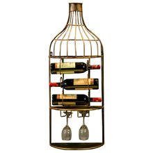 Retro nostalgia household wine shelf industrial style bar coffee shop decorative rack practical wall hanging display etagere 2024 - buy cheap