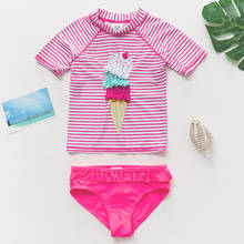 Girls' Tankini Suits 2020 2-Pieces Toddler Girls Stripe Ice Cream Swimsuit Set 1-3Y Children Girls Beach Sports Rash Guard Set 2024 - buy cheap