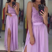 New Arrival Lavender Lace Prom Dresses Spaghetti Strap Prom Party Gowns robe de bal longue Custom Made Women Summer Gowns  2020 2024 - buy cheap