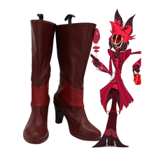 Hazbin Cosplay Hotel Alastor Cosplay Boots High Heel Leather Shoes Alastor Red Boots Custom Made 2024 - buy cheap