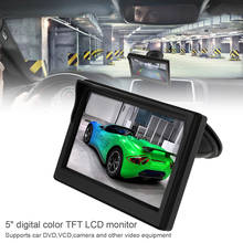 Monitor lcd tft para carro 5 familiar, tela de 800x480 16:9, entrada de vídeo bidirecional para visão traseira, câmera reversa de backup, dvd vcd para veículos 2024 - compre barato
