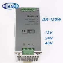 DIANQI Din rail power supply 120w power suply ac dc converter DR-120-12V/24V/48V Good Quality 2024 - buy cheap