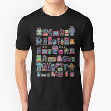 Camiseta de los años 80, 100% algodón puro, Retro, clásico, Pixel Pixelart, Juegos Geek, Nerd, Popular, figura de juguete más vendida Vhs Rovot 2024 - compra barato