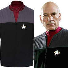 Cosplay Jean-Luc Picard Costume Coat Generations Vest+Shirt Halloween 2024 - buy cheap