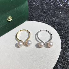 Novo anel ajustável de prata esterlina 925 com duas pérolas, descobertas, peças de montagem para cristal de jade, 5 cabeças 2024 - compre barato