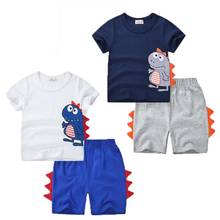 Fashion Baby Boys Clothes Summer Children Cartoon Dinosaur T-shirt Shorts 2pcs/sets Toddler Garment Kids Tracksuits 2-7Years 2024 - buy cheap