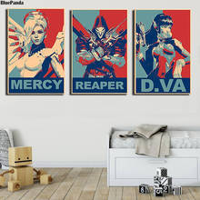 Overwatches Reaper MercyVintage-Póster de juego, arte minimalista, lienzo impreso, cuadro de pared, decoración moderna de la habitación del hogar 2024 - compra barato